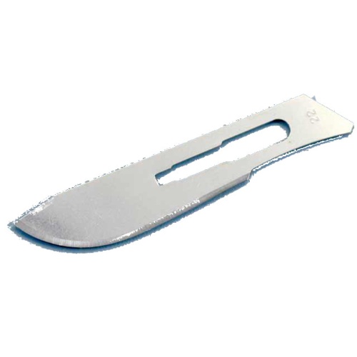 Scalpel blades, 100/box, #22 for use w/ #4 handle