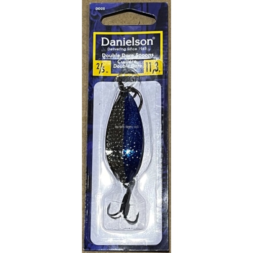 Danielson DD14HNCKBLU Double Dare Hammered Spoon, 1/4oz, w/Treble &