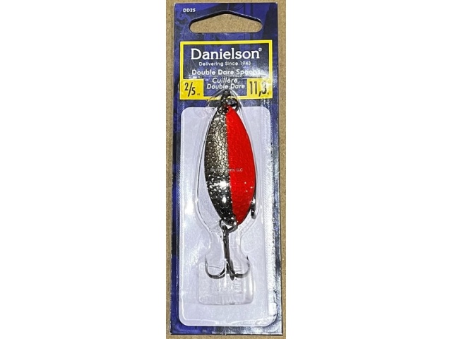 Danielson DD14NFO Double Dare Hammered Spoon, 1/4oz, w/Treble &
