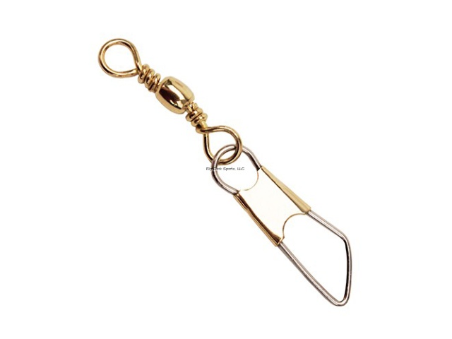 Eagle Claw 01041-007 Barrel Swivel Sz7 w/Safety Snap Brass 6Pk