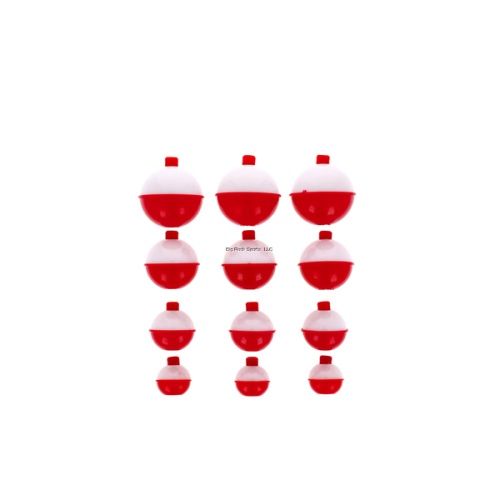 Eagle Claw Q07030-001 Round Snap-On Plastic Floats, Red/ White
