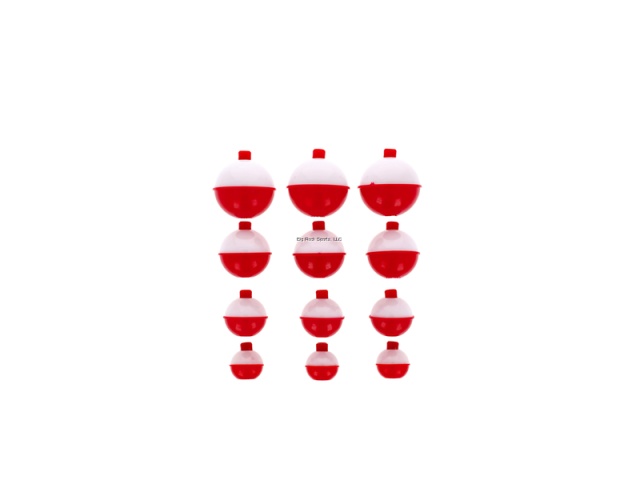 Eagle Claw Q07030-001 Round Snap-On Plastic Floats, Red/ White