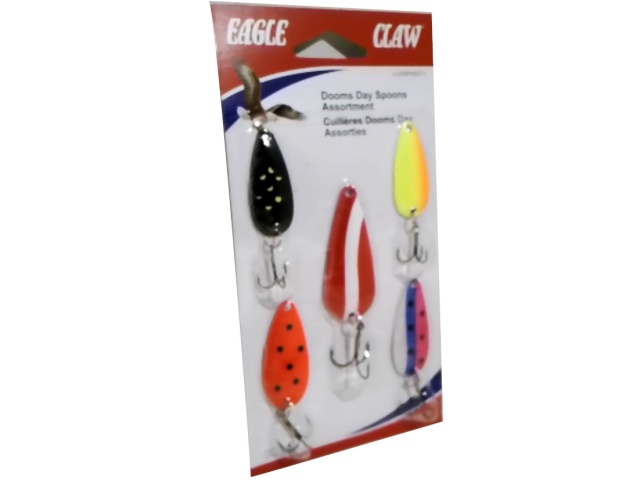 Fishing Spoons 5pk. Ass\'t Sizes Dooms Day