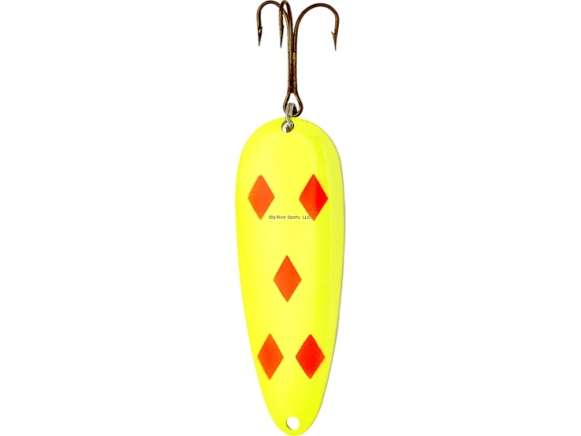 Lucky Strike B1400-68 Devil Bait Spoon- 2.5 Chartreuse&Red Diamonds\