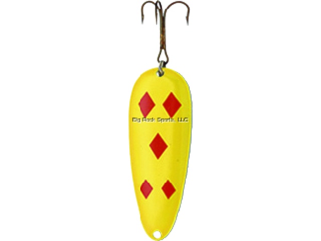 Lucky Strike X-B1400-26 Devil Bait Spoon- 2.5, 2/5oz, Y/Red Dia.\