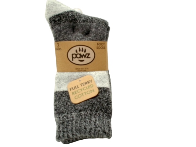Socks Boot Bear Pawz 3pk. Size 5-10