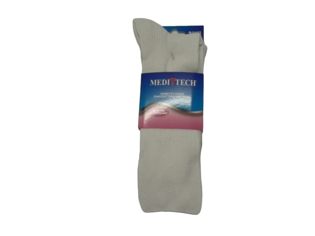 Socks Diabetic Women\'s 3pk. White Medi Tech Size 6-10