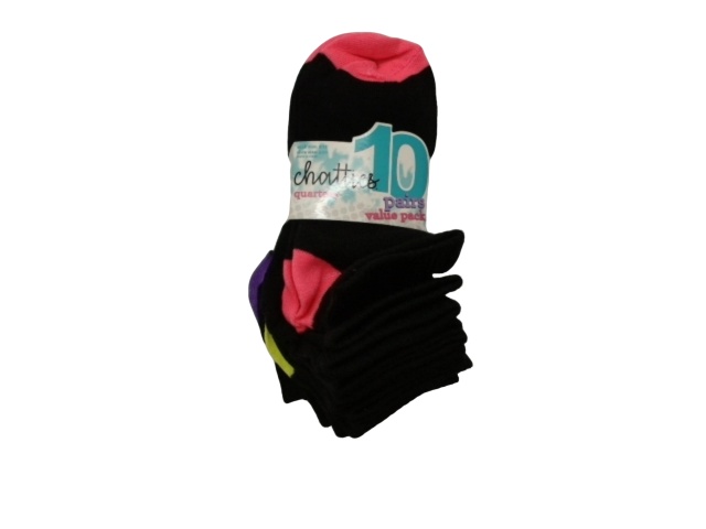 Socks Ladies Chatties Quarters 10pk. Assorted - each sold individually