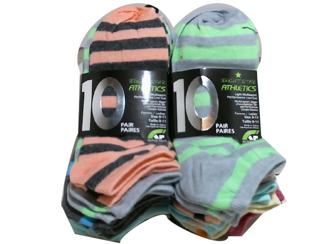 Socks Ladies Low Cut 10pk. Brights Ass\'t Bright Star Athletics