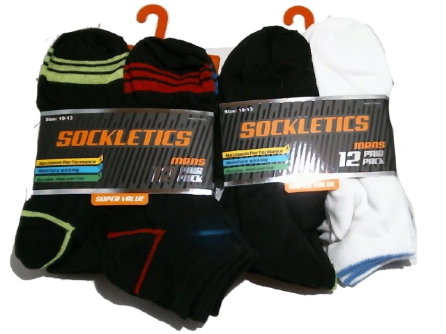 Socks Men\'s 12pk. Sockletics Assorted - each sold individually