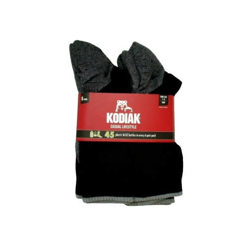 Socks Men's 6pk. Black Kodiak Casual Lifestyle