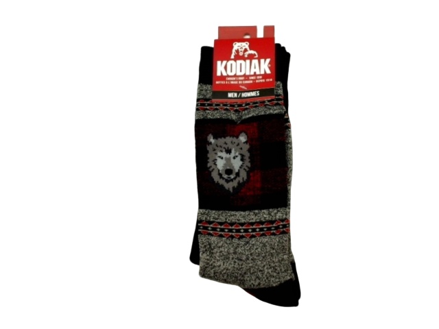 Socks Men\'s Boot 2pk. Black Mix Wolf Kodiak