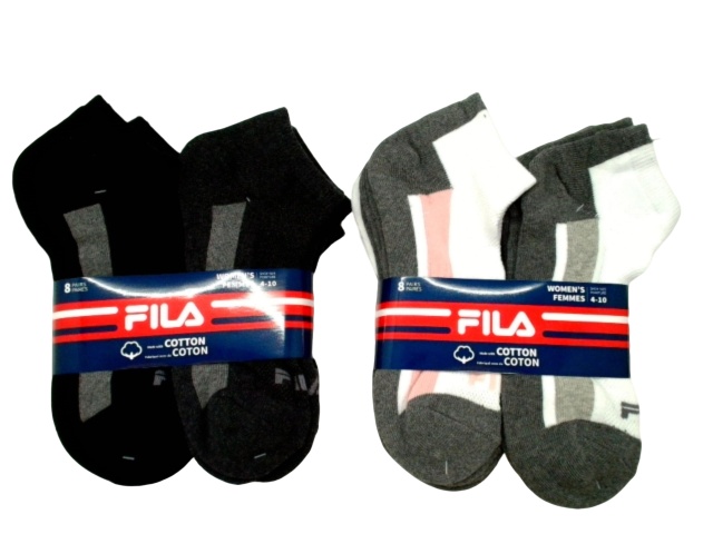 Socks Women\'s Ankle 8pk. Fila Size 4-10 Ass\'t Colours