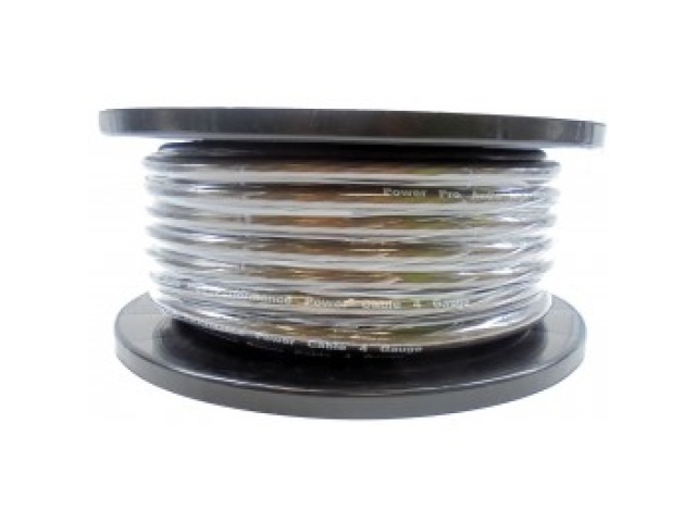 Power wire 4 gauge black 100 foot roll sold by the foot