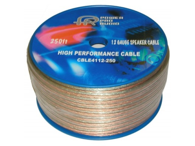 Speaker wire 12 gauge CCA clear 250 foot roll sold by the foot