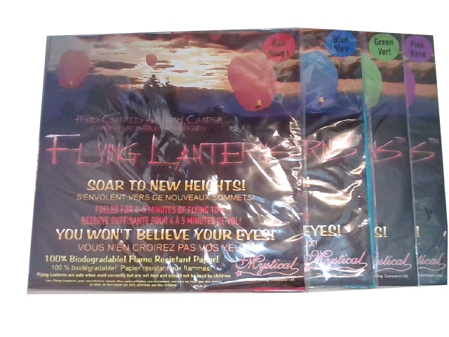 Flying Lanterns Mystical Assorted Colours Or 20/$49.99 - each sold individually