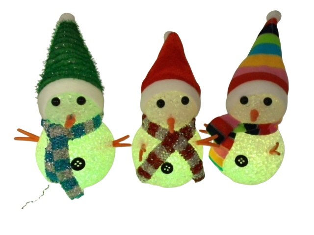 Colour Changing Snowmen 3pk. LED (or $1.99ea.)(display)