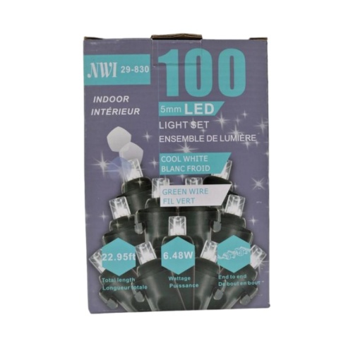 LED LIGHT 100LT INDOOR WHITE COLOR BULB 22.95 FT LONG