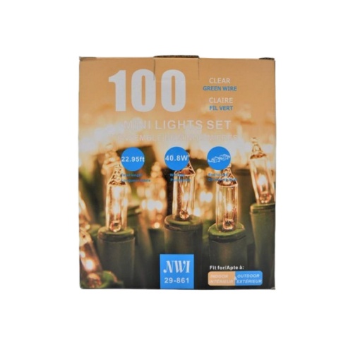 MINI LIGHT 100LT IN/OUTDOOR CLEAR BULB 22.95FT LENGTH