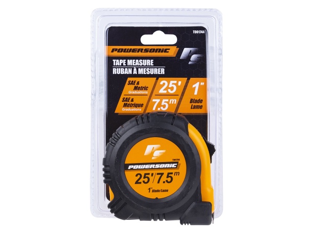 Tape measure 1 inch x 25 foot SAE & Metric slide lock