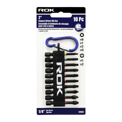Impact driver bit set - 10 pc assorted