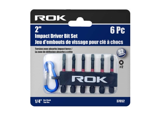 Impact driver bit set - 6 pc #2 Robertson square 2 inch