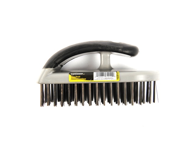 Wire brush carbon steel 5x18 row rubber handle
