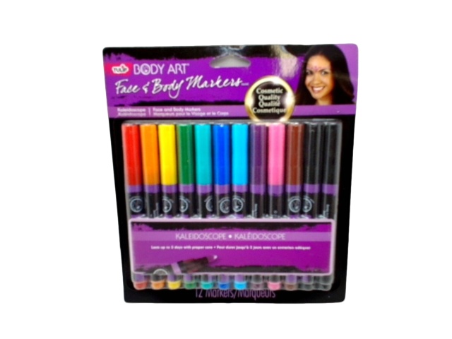 Face & Body Markers 12pk. Ass\'t Colours Tulip Body Art