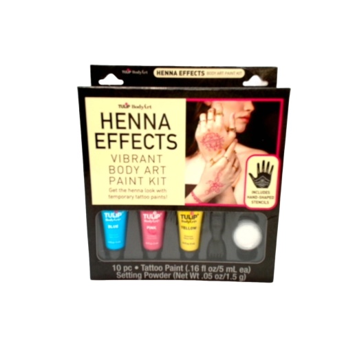 Henna Effects Vibrant Body Art Paint Kit 10pc. 5mL Each