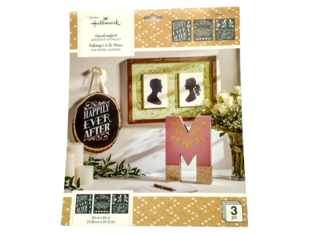 Adhesive Stencils Hallmark Happily Ever After 3pc. 8 X 9\