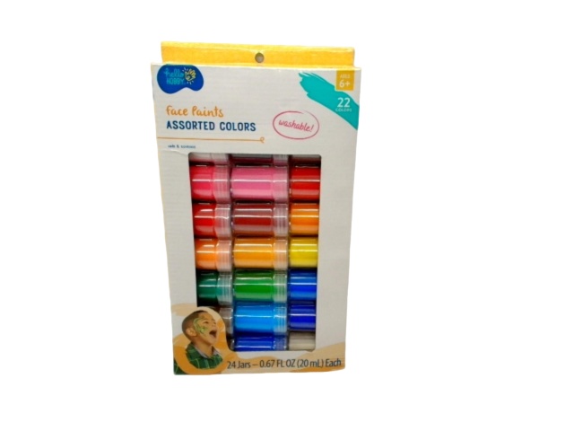 Face Paints 24 Jars 22 Ass\'t Colors Washable Hello Hobby