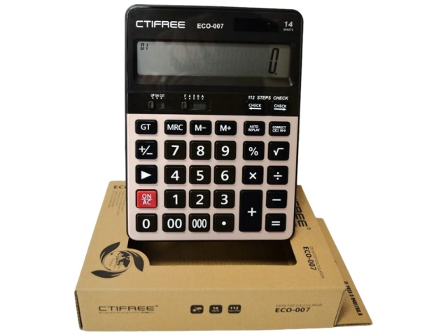 CALCULATOR 12 DIGIT DUAL POWER LARGE SIZE