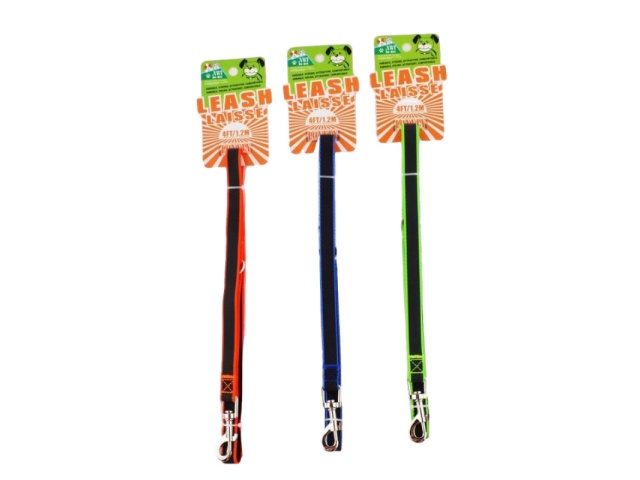 DOG LEASH 1.5cm X 4FT NEON GLOW IN DARK ASST\'D COLOR