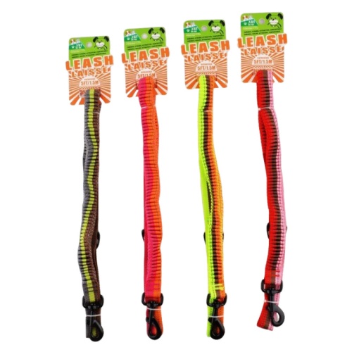 DOG LEASH 5FT STRETCHABLE ASST'D COLORS