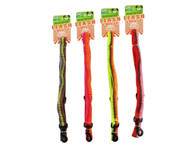 DOG LEASH 5FT STRETCHABLE ASST\'D COLORS
