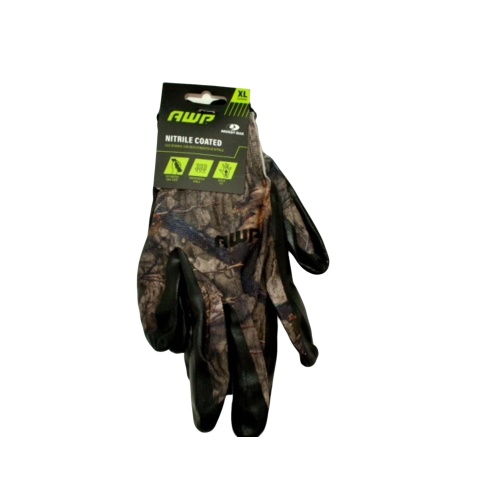 Gloves Nitrile Coated Camo X Large Mossy Oak Awp