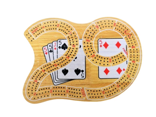 LARGE 29 WOODEN CRIBBAGE BOARD