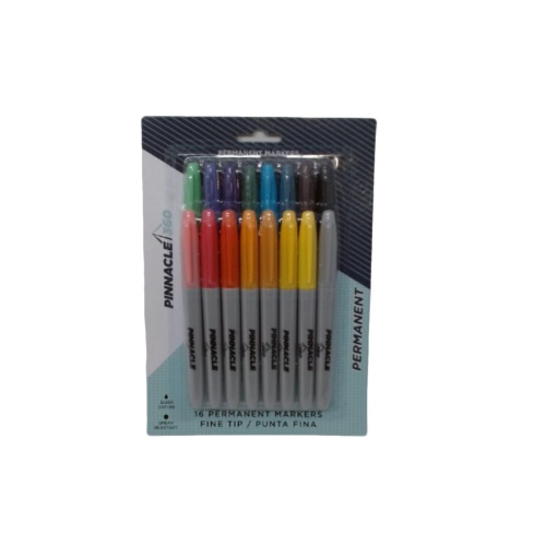Permanent Marker 16pk. Fine Tip Ass't Colours Pinnacle 360