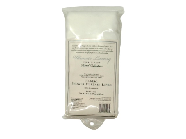 Fabric Shower Curtain Liner White Extra Long 70 x 84\