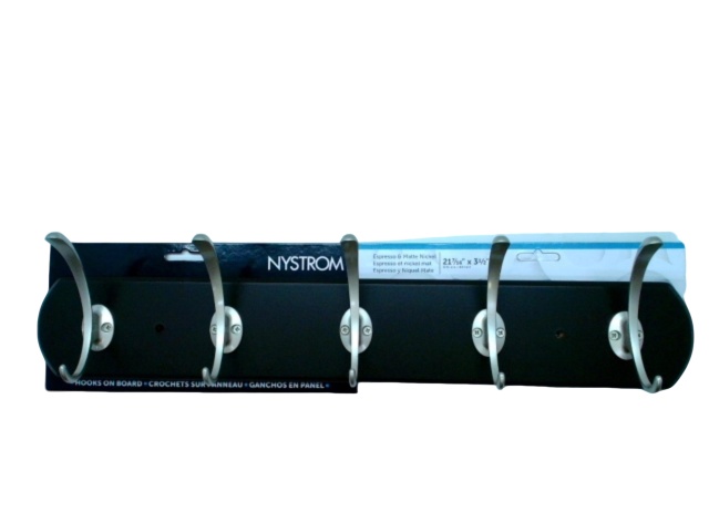 Hook Rail 5 Hooks Espresso & Nickel 21-7/16 x 3-1/2\