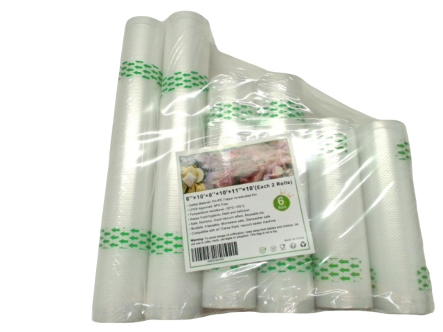 Premium Food Sealer Vacuum Rolls 6pk. Assorted Kitchen Boss