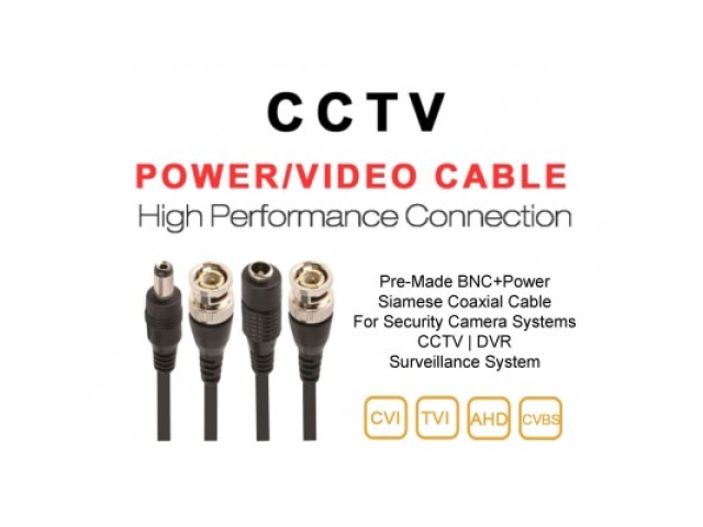 BNC+DC 100 foot Pre-made Video Power Cable For CCTV Security Camera Surveillance Use Available