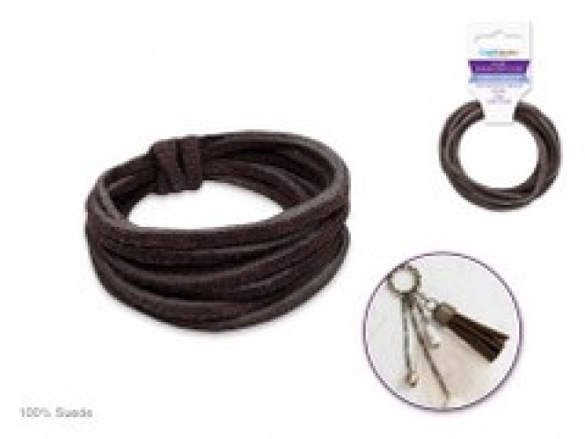 Jewelry/Craft Cord: 100% Suede 3mm Flat x2m A) Dark Brown