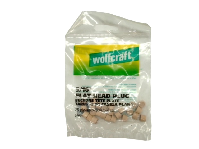Flat Head Plug 5/16 25pk. Hardwood Wolfcraft\