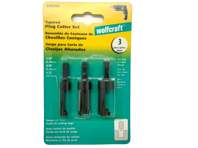 Plug Cutter 3pc. Assorted Wolfcraft
