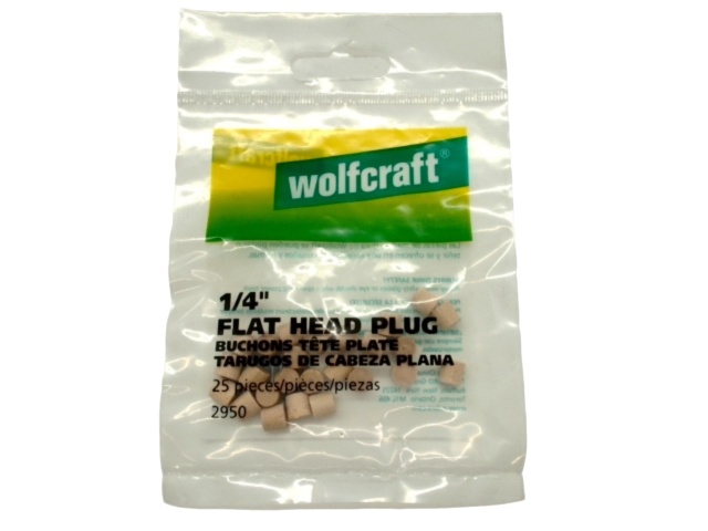Flat Head Plug 1/4 25pk. Wolfcraft\