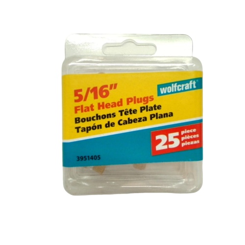 Flat Head Plug 5/16 25pk. Wolfcraft