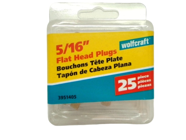 Flat Head Plug 5/16 25pk. Wolfcraft\