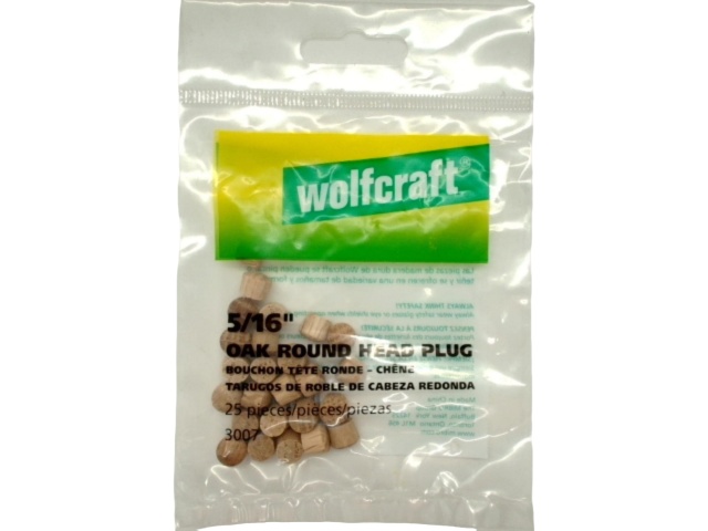 Round Head Plug 5/16 25pk. Wolfcraft\