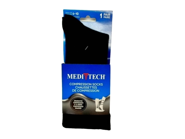 Compression Socks Women\'s Black Size 6-10 Medi Tech